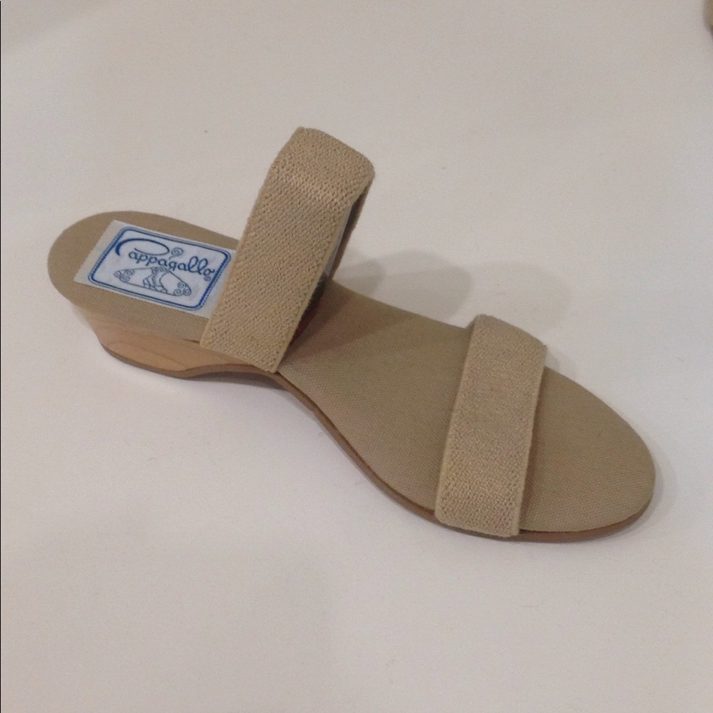 Pappagallo Beige Stretch Elastic Strap Sandal